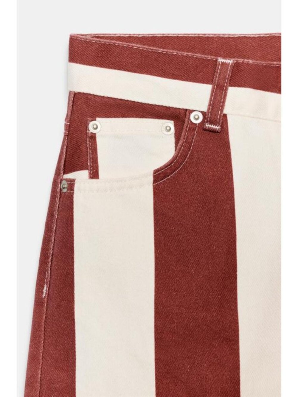 ZARA ZW COLLECTION HIGH WAIST STRIPED TAPERED JEANS - Picture 6 of 6
